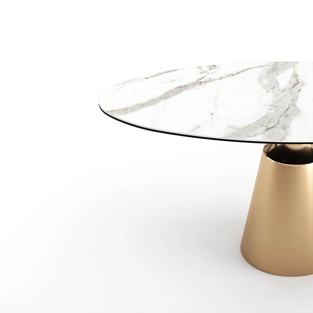 Стол овальный Lucas 160, керамика матовая, белая изображение Стол овальный Lucas 160, керамика матовая, белая фото