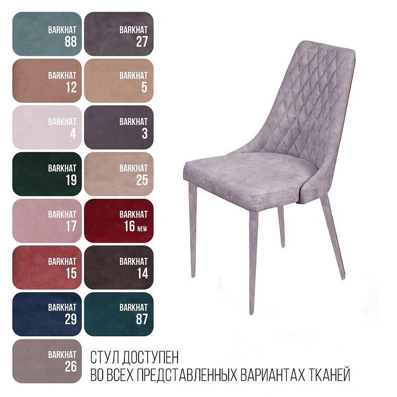 Стул CONNOR LUXE, бархат светло-серый 26/конус фото