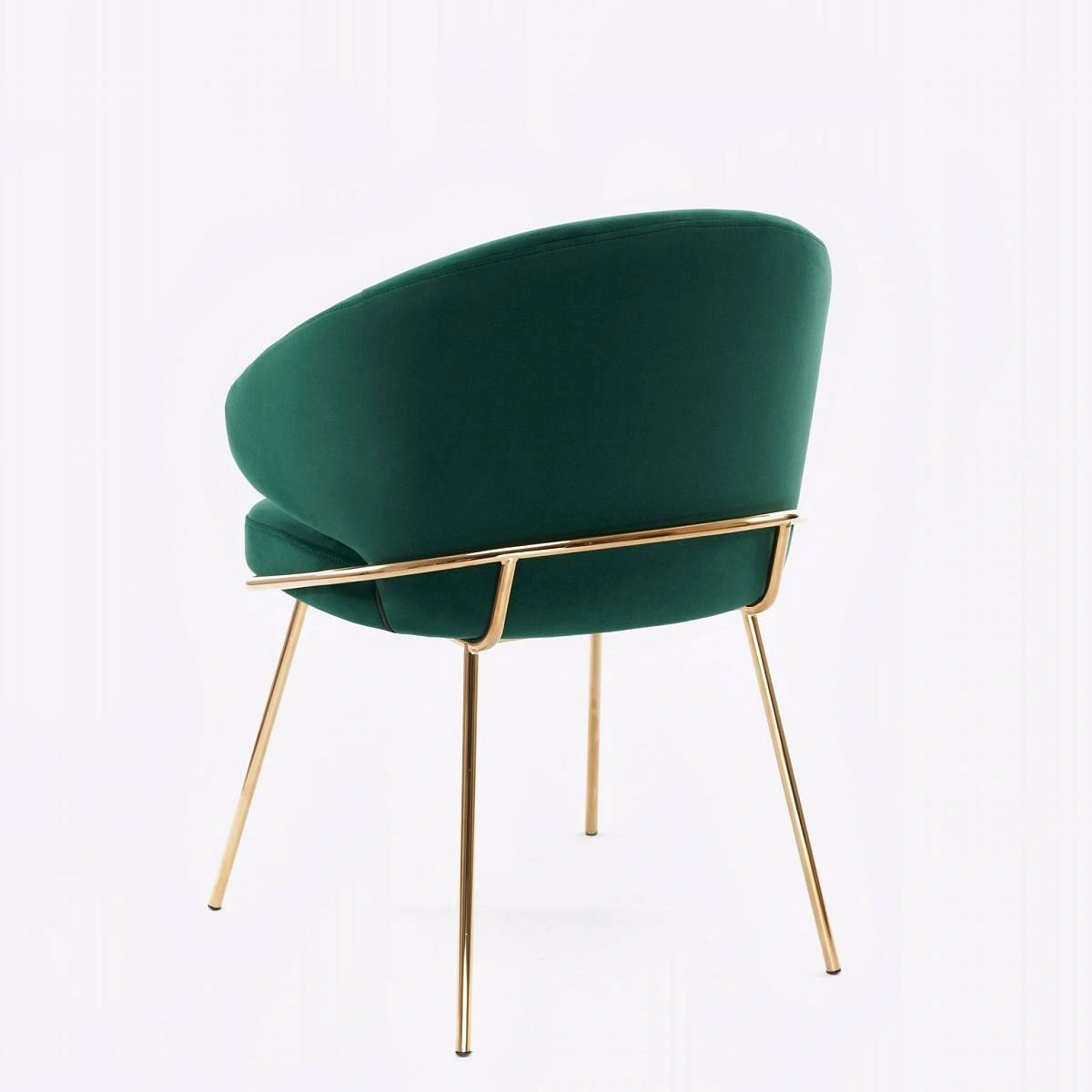 Стул с подлокотниками Garda, микровелюр зеленый, опоры золото фото