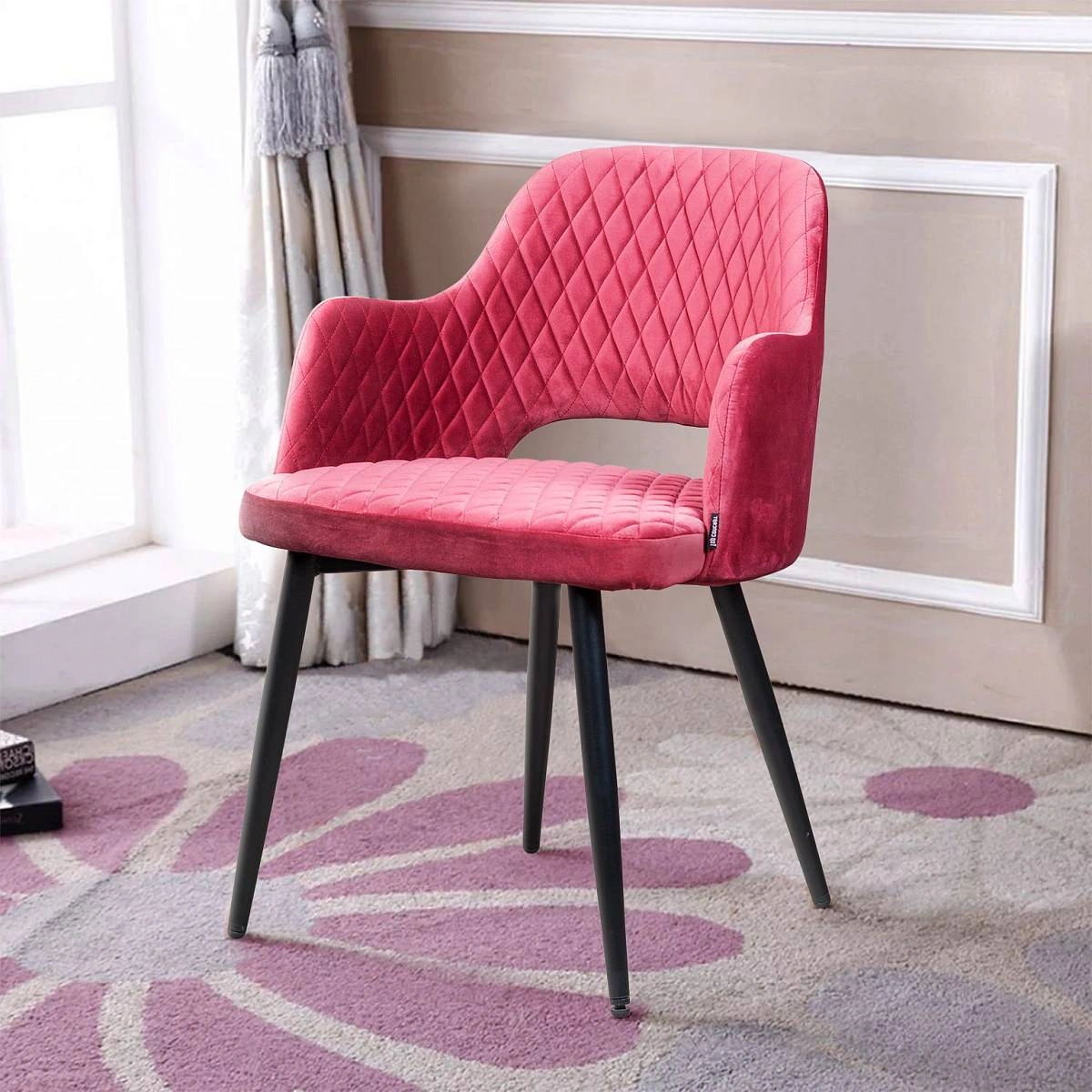 Стул с подлокотниками William, бархат винный изображение Стул с подлокотниками William, бархат винный фото