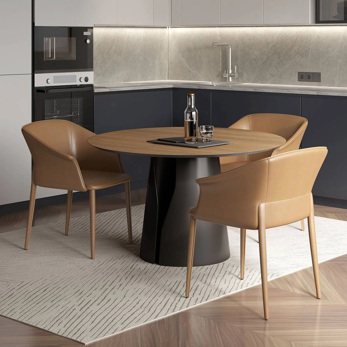 Стол круглый GIO 140, шпон изображение Стол круглый GIO 140, шпон фото