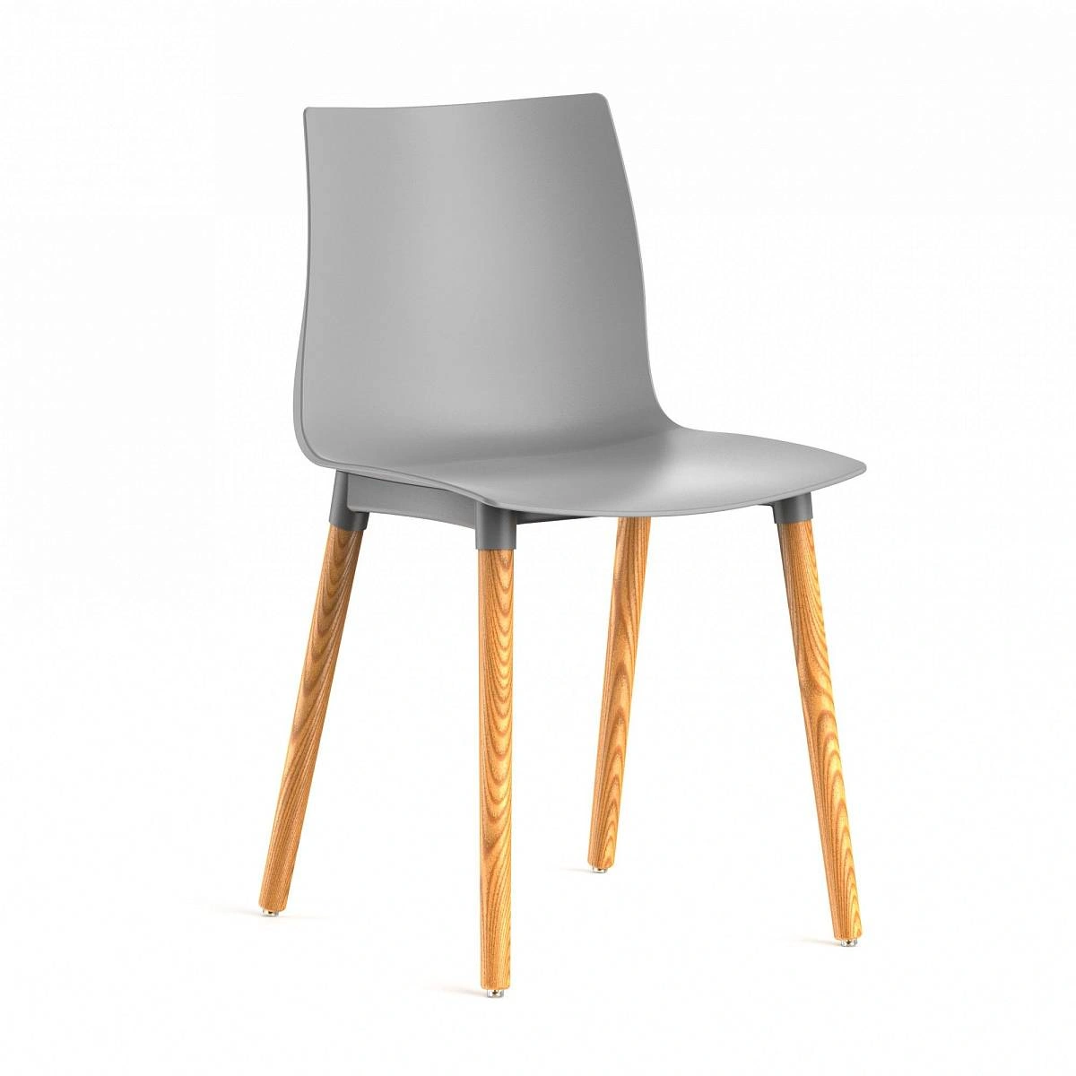 Стул Bras, (комплект 4 шт), пластик серый / опоры дерево изображение Стул Bras, (комплект 4 шт), пластик серый / опоры дерево фото