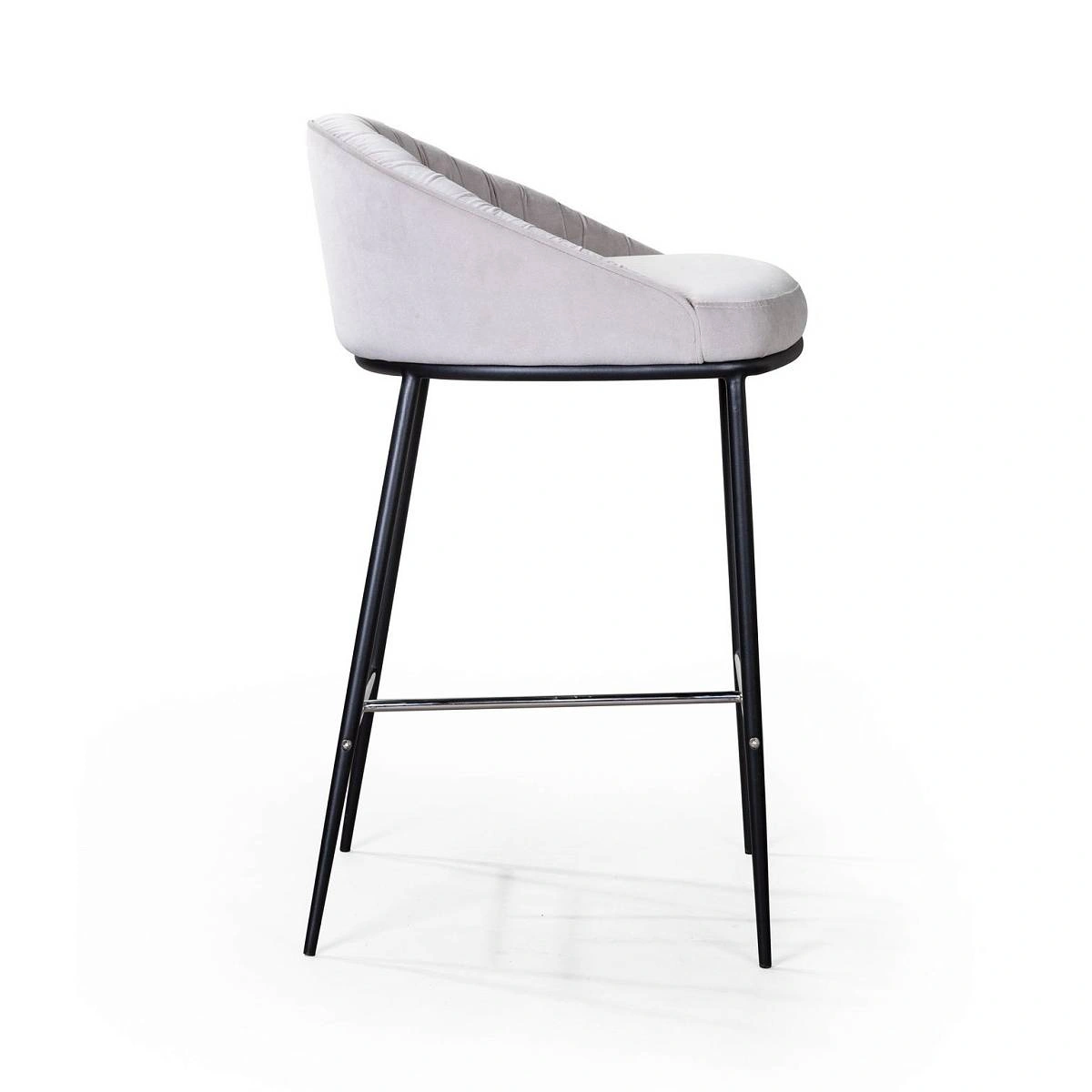 Стул полубарный Barkley, микровелюр серый изображение Стул полубарный Barkley, микровелюр серый фото