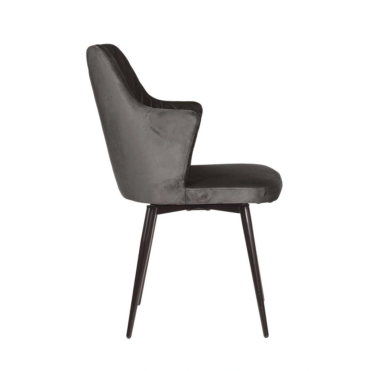 Стул поворотный на 360 градусов Hunt ромб, комплект (4шт), бархат антрацит 14 / чёрный конус изображение Стул поворотный на 360 градусов Hunt ромб, комплект (4шт), бархат антрацит 14 / чёрный конус фото