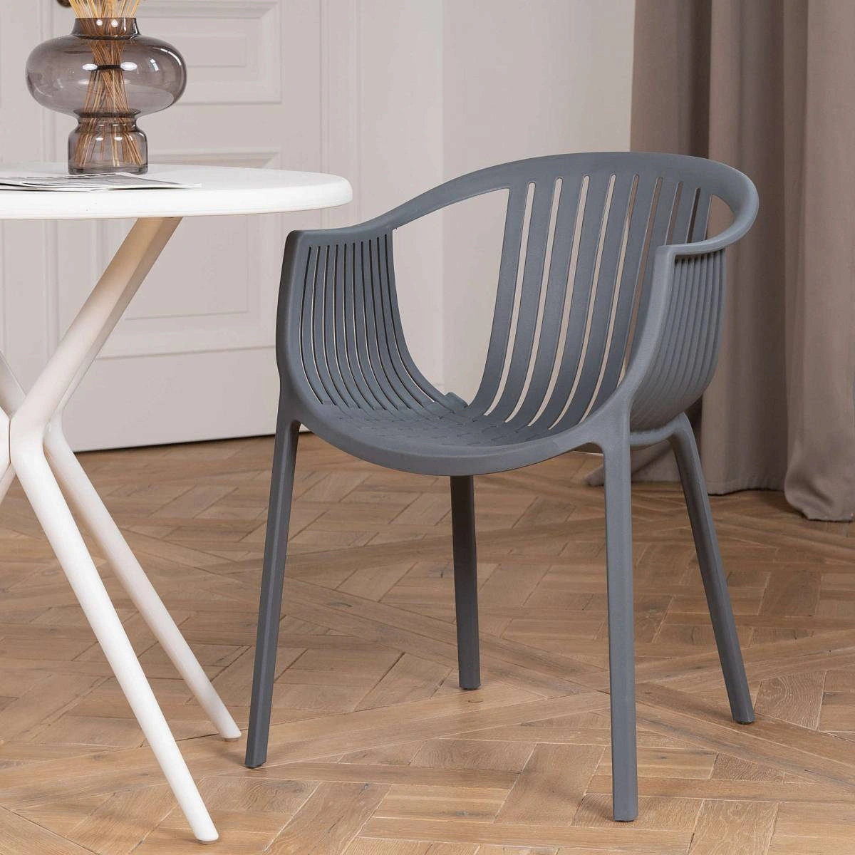 Стул с подлокотниками EPOS, (комплект 4 шт), пластик серый изображение Стул с подлокотниками EPOS, (комплект 4 шт), пластик серый фото