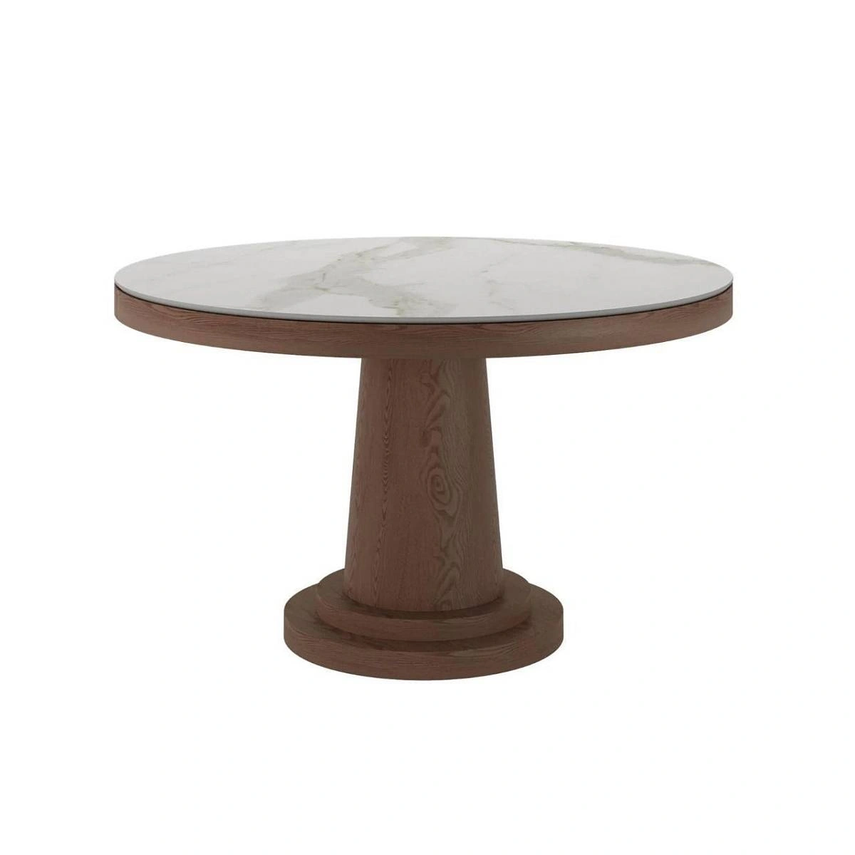 Стол круглый обеденный Bilbo 100, керамика матовая белая изображение Стол круглый обеденный Bilbo 100, керамика матовая белая фото