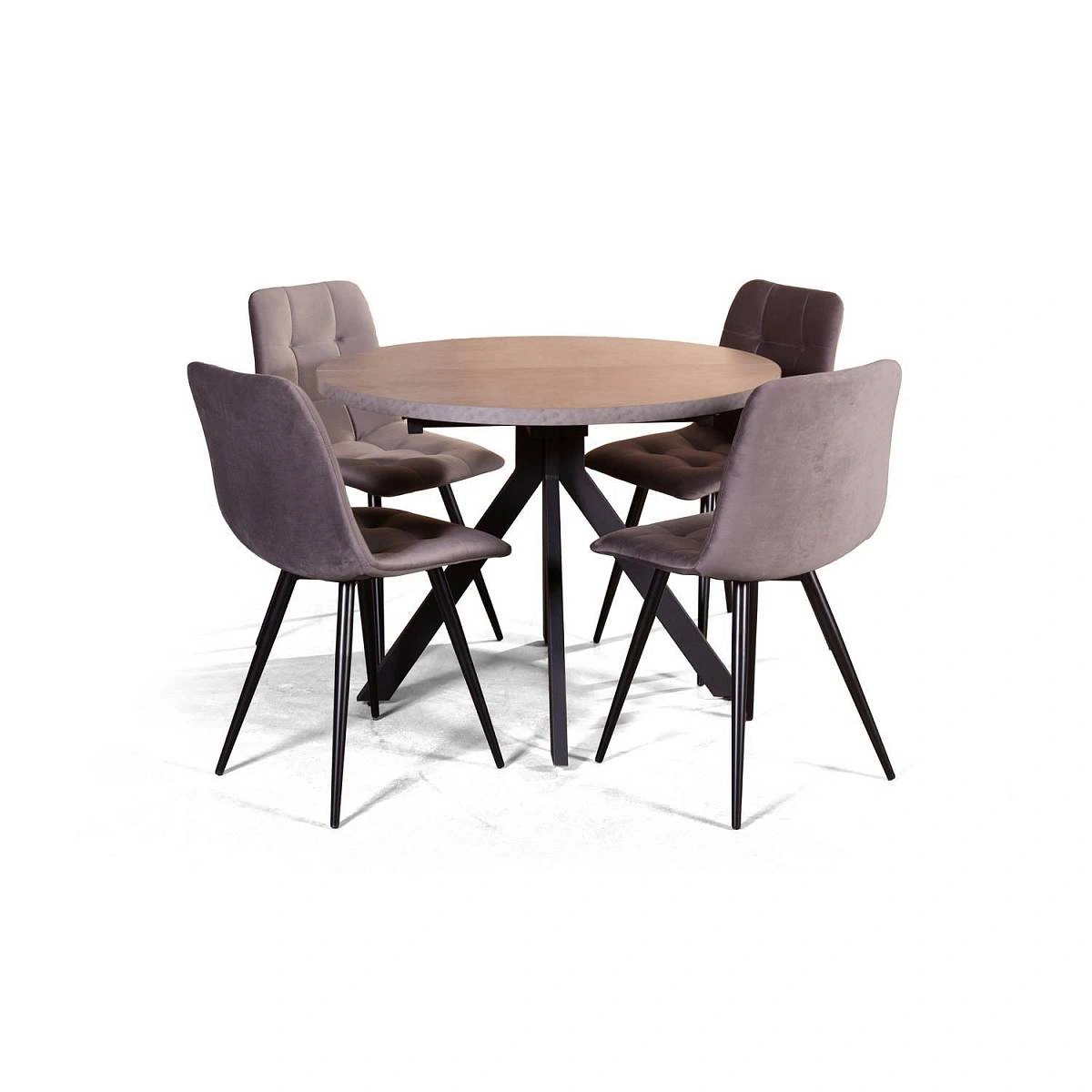 Стол круглый Corfu раздвижной  (100+40) камень темный изображение Стол круглый Corfu раздвижной  (100+40) камень темный фото