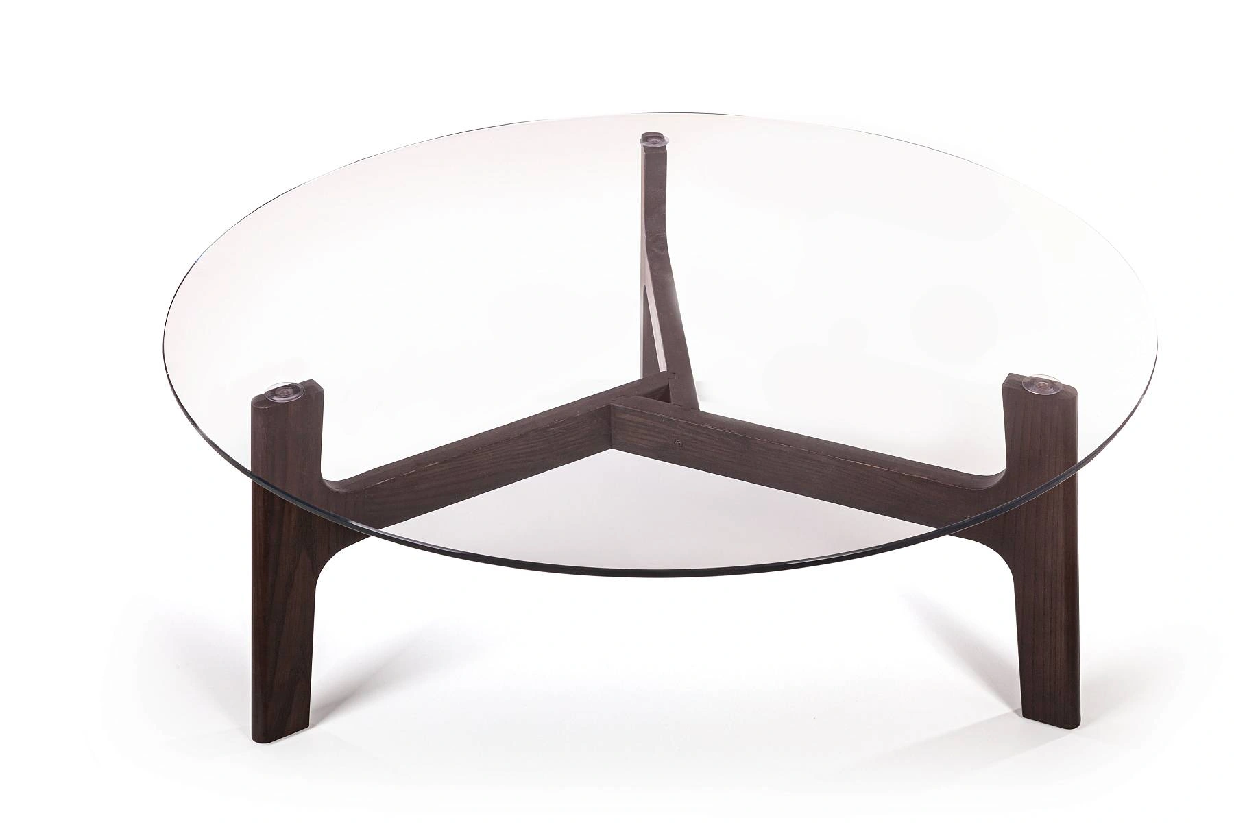 Журнальный столик Woddy D900 массив + стекло / опоры горький шоколад изображение Журнальный столик Woddy D900 массив + стекло / опоры горький шоколад фото