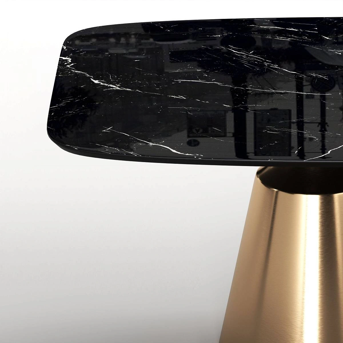 Стол овальный Lucas 230, керамика глянцевая, черная изображение Стол овальный Lucas 230, керамика глянцевая, черная фото