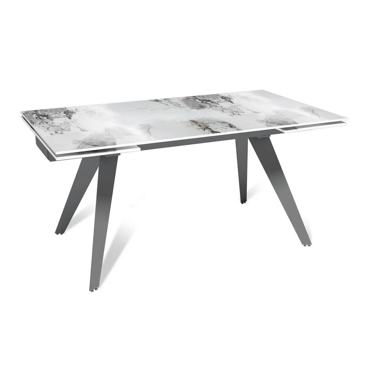 Стол раскладной Rhein (160+40+40), керамика глянцевая Calacatta изображение Стол раскладной Rhein (160+40+40), керамика глянцевая Calacatta фото