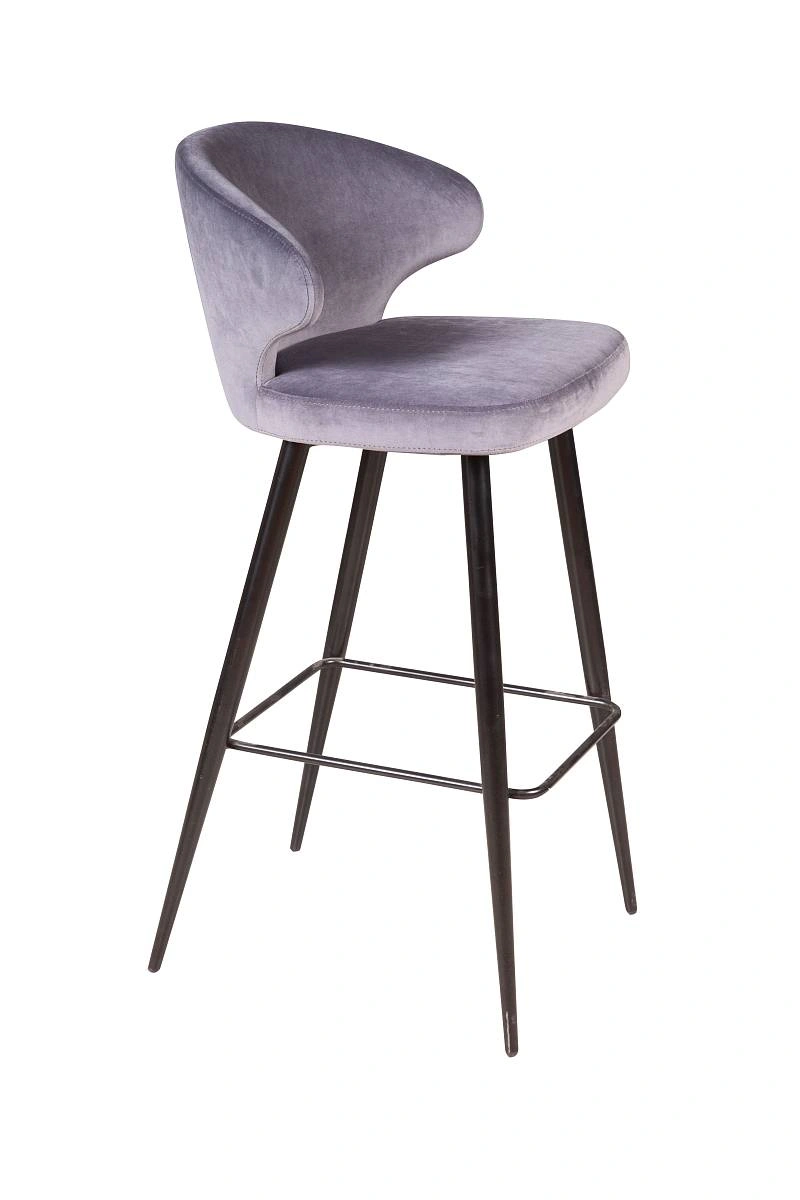 Стул барный Richard, бархат светло-серый 26 изображение Стул барный Richard, бархат светло-серый 26 фото