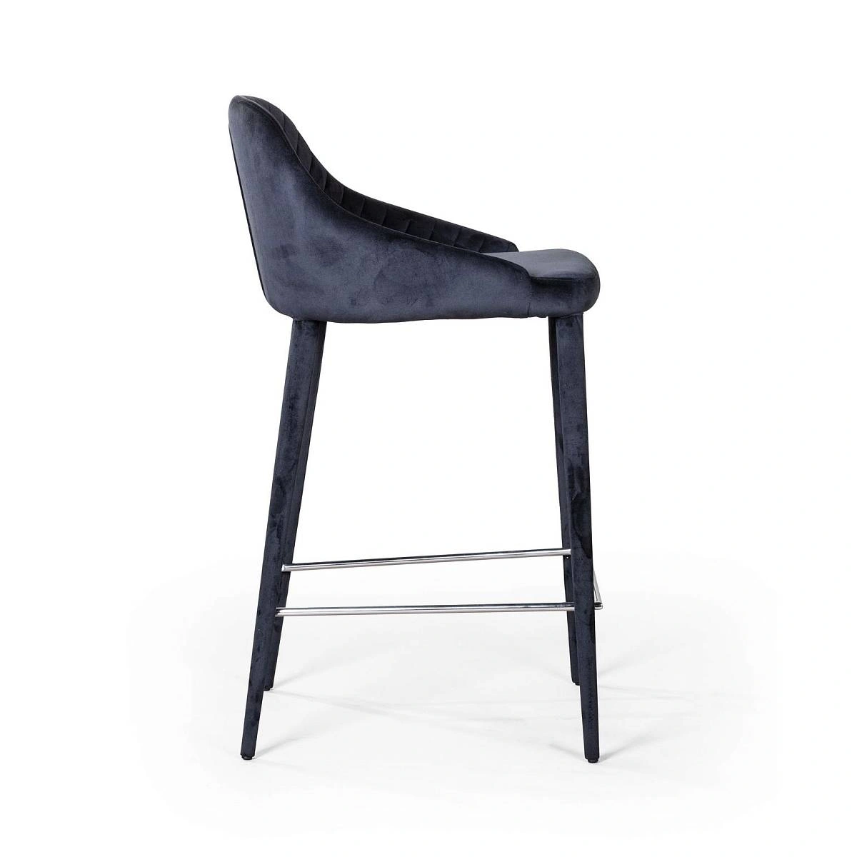 Стул полубарный Douglas, бархат чёрный изображение Стул полубарный Douglas, бархат чёрный фото