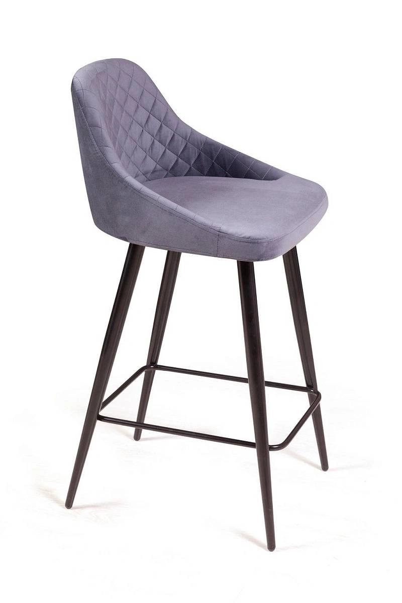 Стул полубарный Douglas ромб, бархат серый 27 изображение Стул полубарный Douglas ромб, бархат серый 27 фото