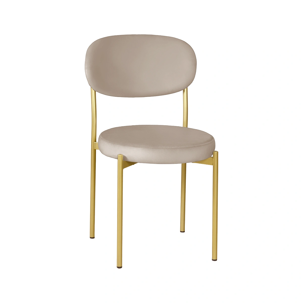 Стул Мейсон, комплект (4 шт), бархат пепельно-бежевый 25 / опоры золото фото