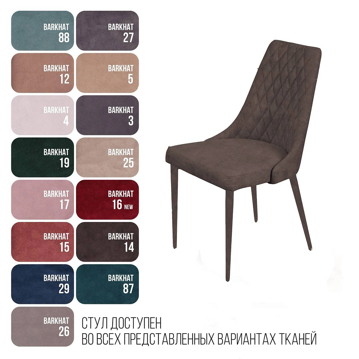 Стул CONNOR LUXE, бархат антрацит 14/конус фото