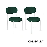 Стул Мейсон, комплект (2 шт), бархат зеленый 19 / опоры белые