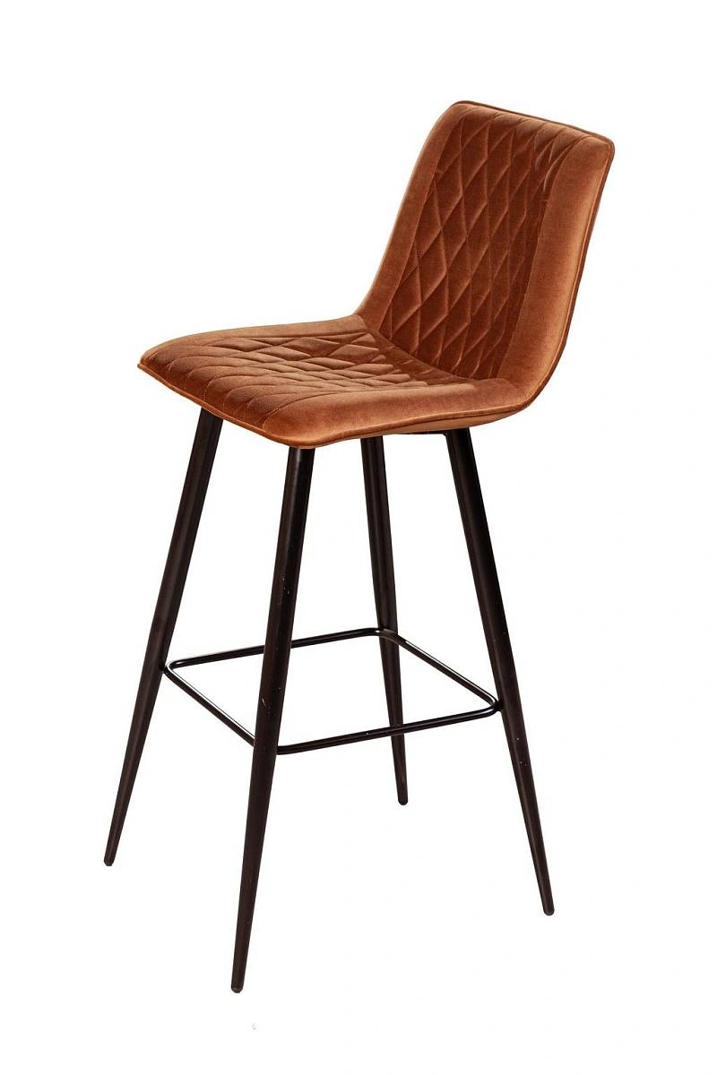 Стул барный Paul, комплект (2 шт), бархат коричневый 11 изображение Стул барный Paul, комплект (2 шт), бархат коричневый 11 фото