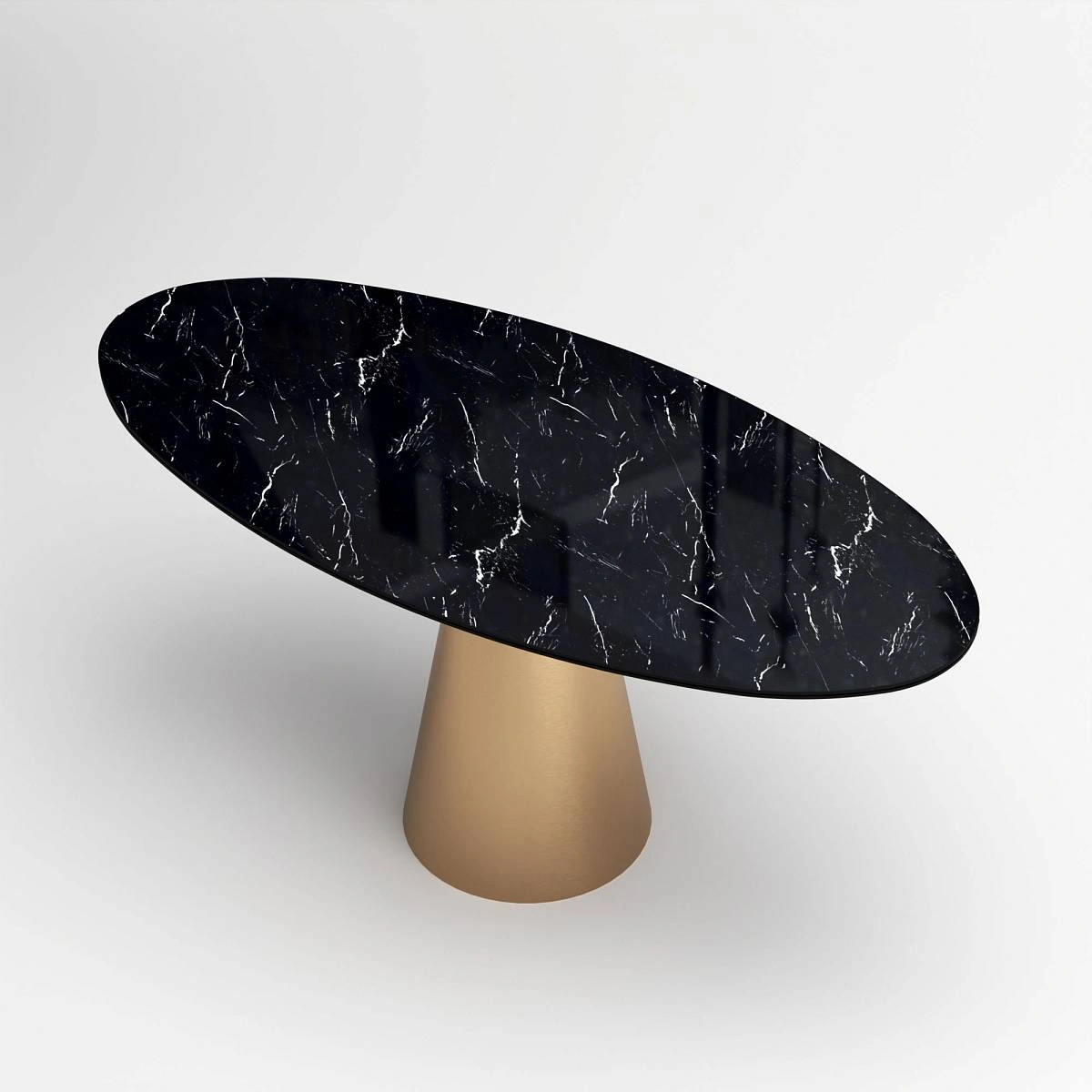 Стол овальный Lucas 160, керамика глянцевая, черная изображение Стол овальный Lucas 160, керамика глянцевая, черная фото