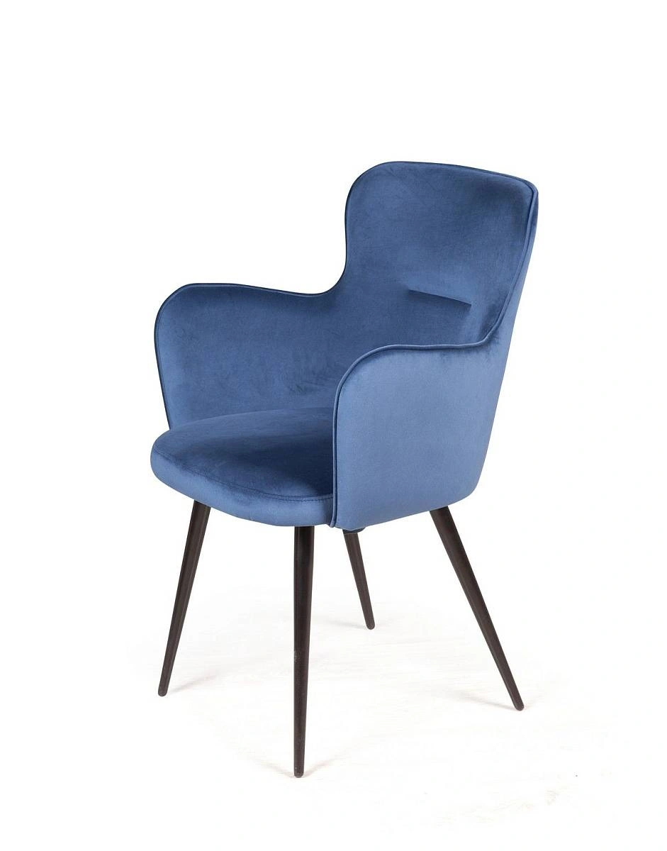 Стул с подлокотниками King, бархат синий 29 изображение Стул с подлокотниками King, бархат синий 29 фото