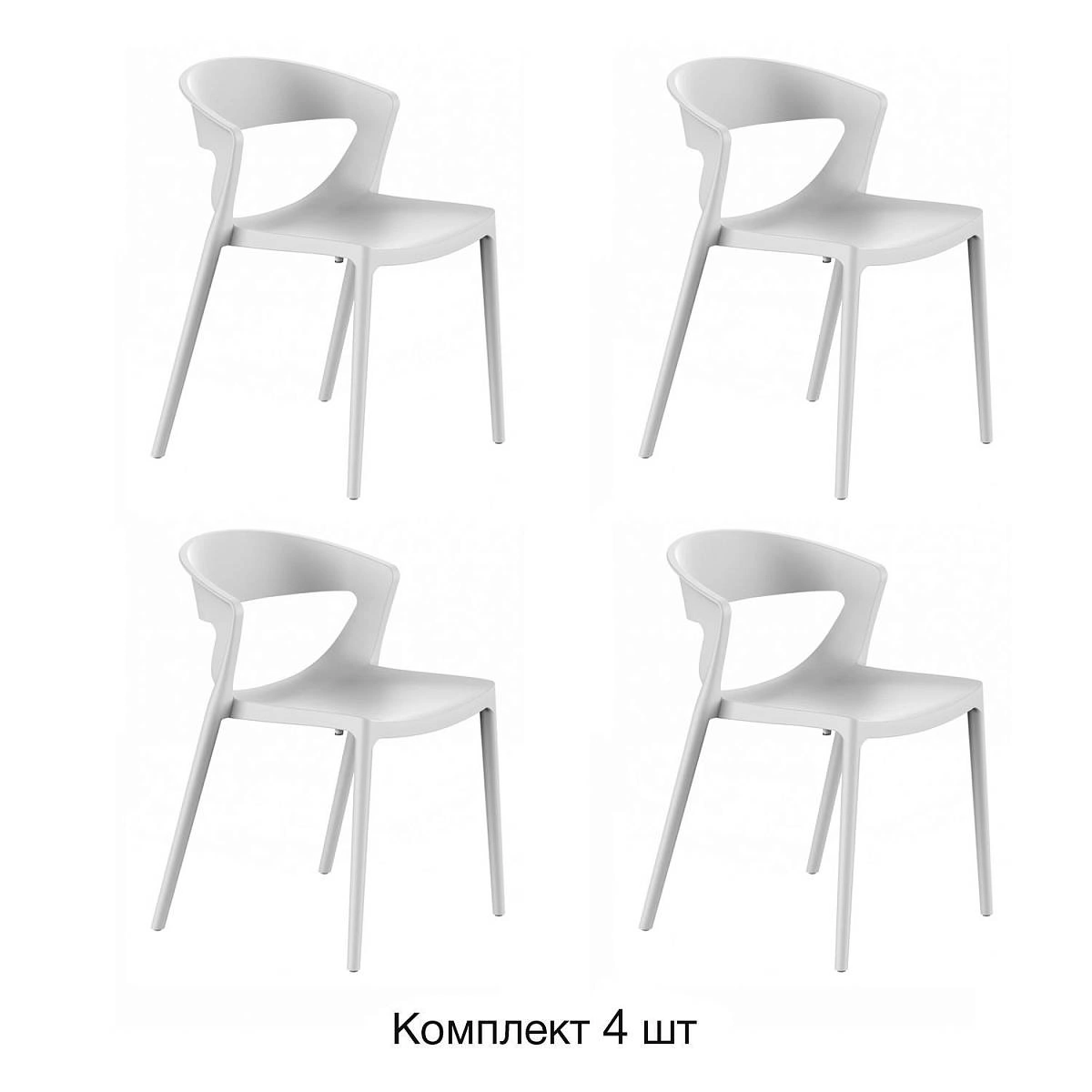 Стул LEXA, (комплект 4 шт), пластик светло-серый изображение Стул LEXA, (комплект 4 шт), пластик светло-серый фото