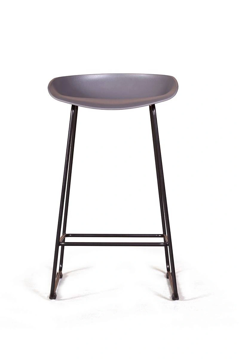 Стул полубарный Leo пластик серый изображение Стул полубарный Leo пластик серый фото