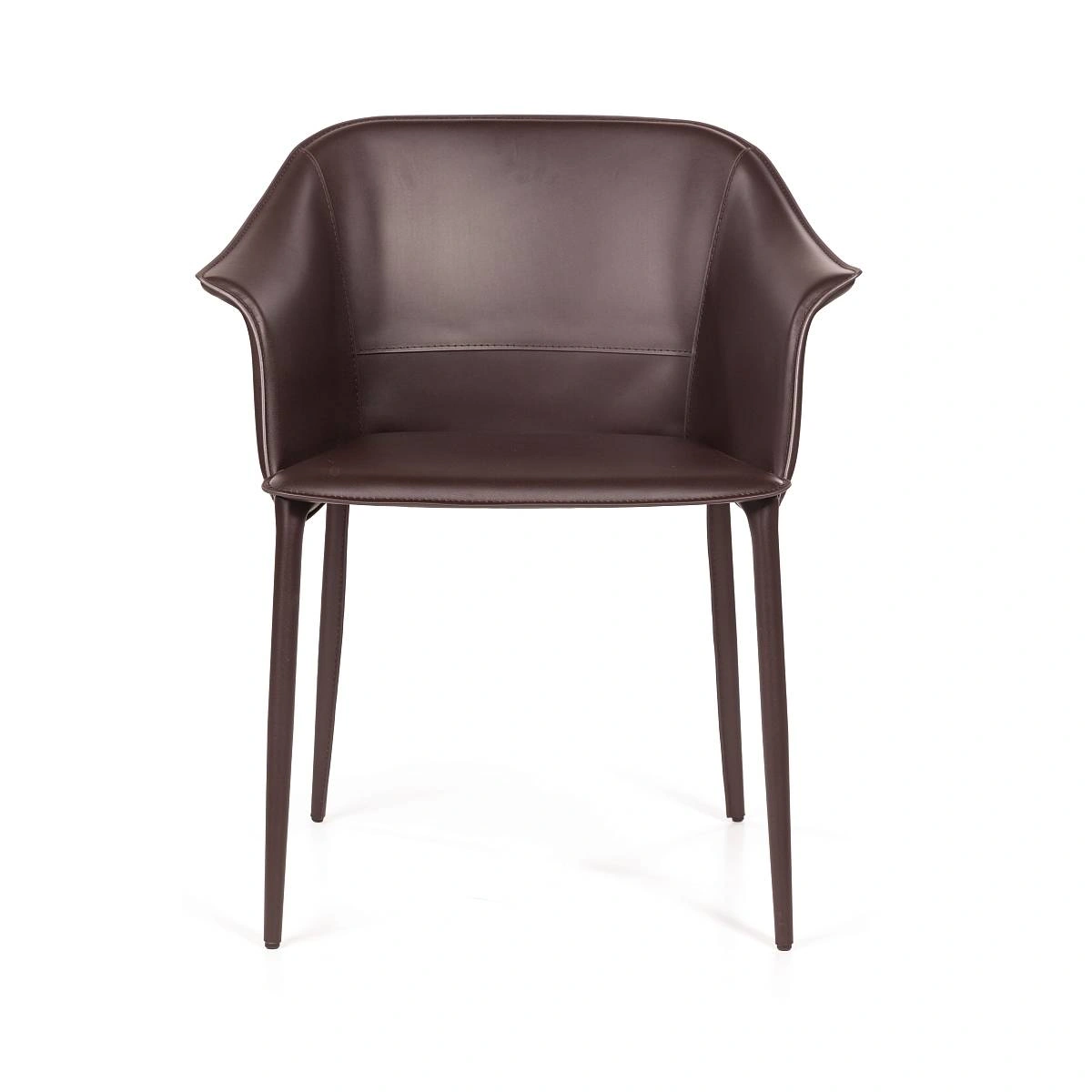 Стул  с подлокотниками GIO, кожа коричневый фото