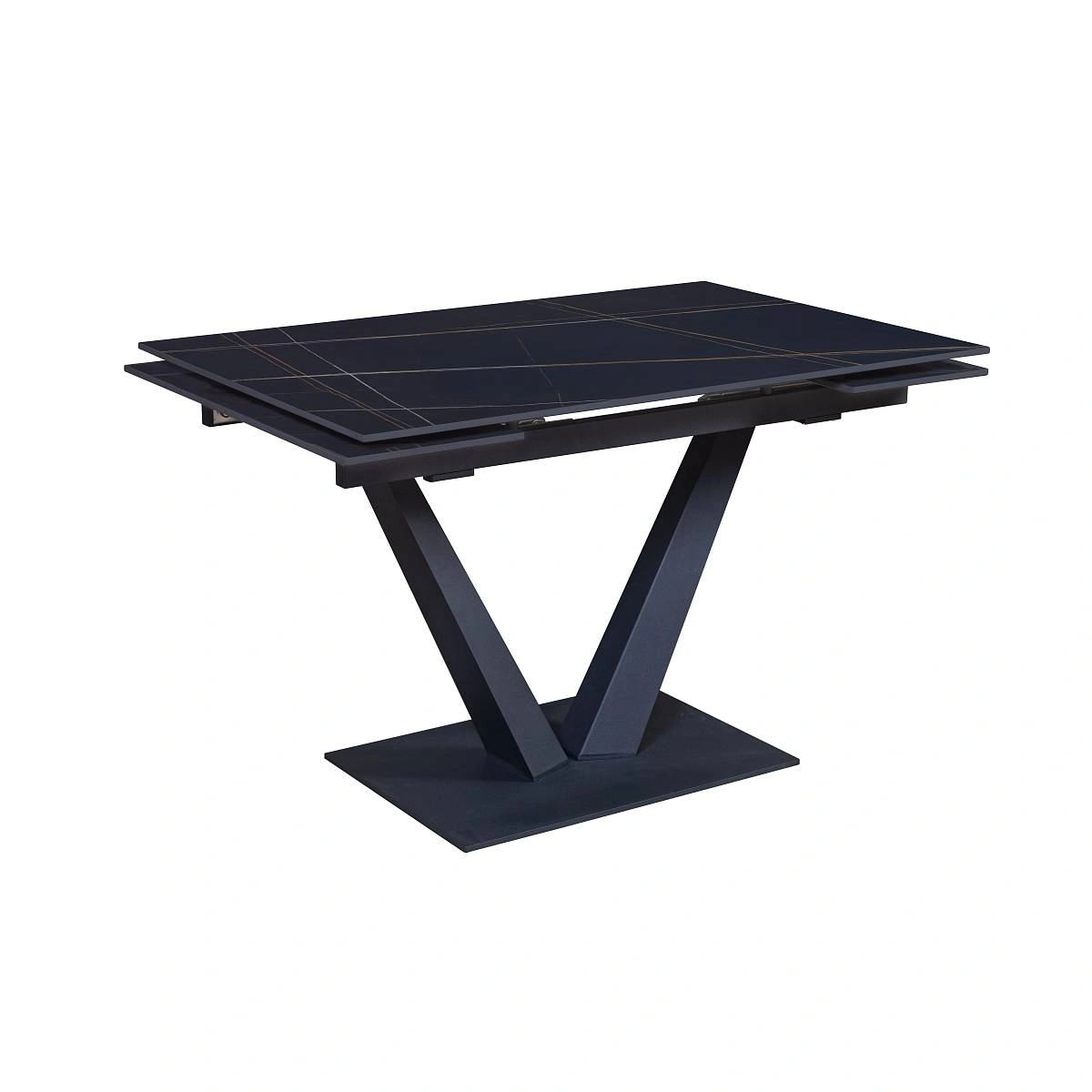 Стол раскладной Malibu (120+30+30), керамика матовая Black Gold фото