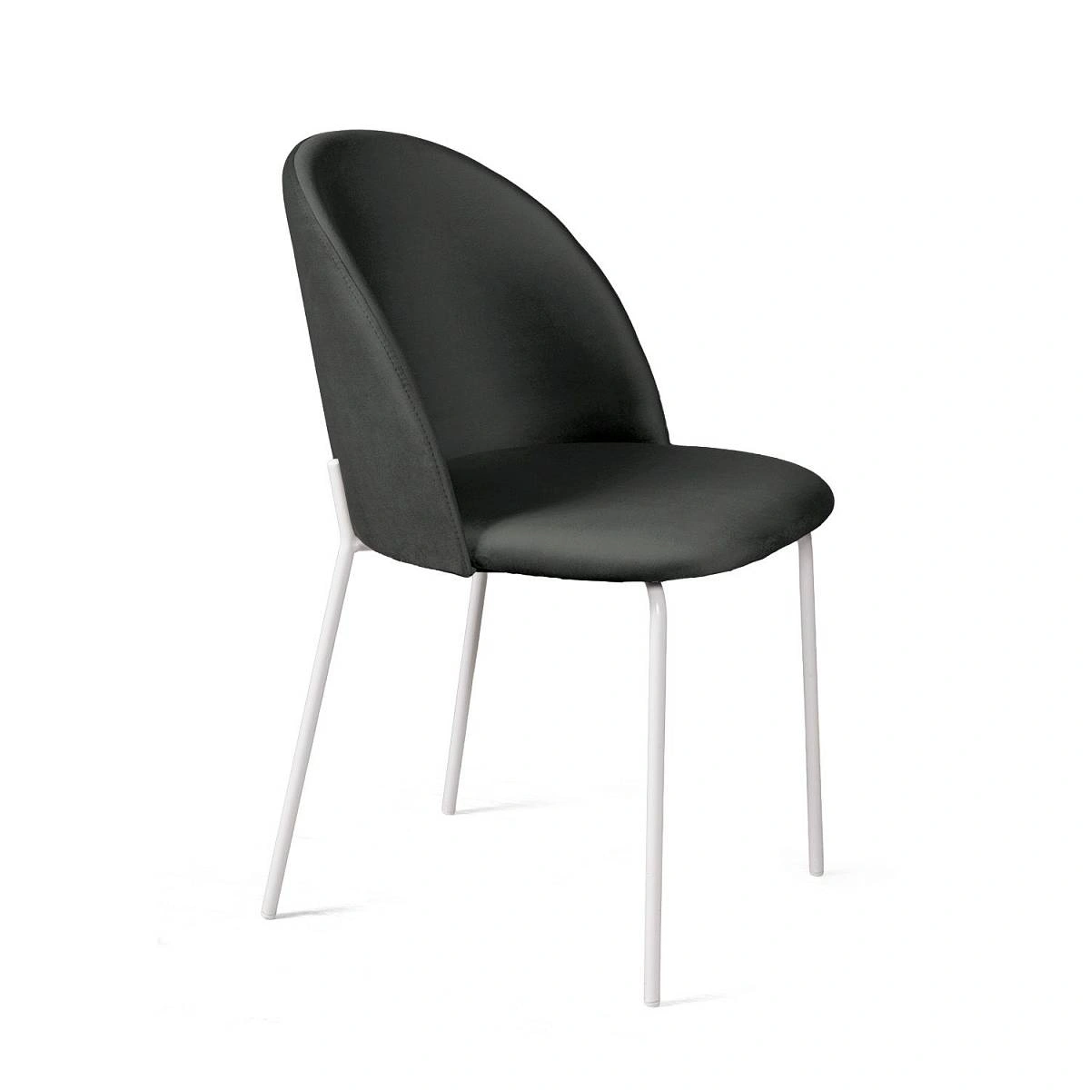 Стул Nord, комплект (2 шт), бархат антрацит 14 / опора белая фото