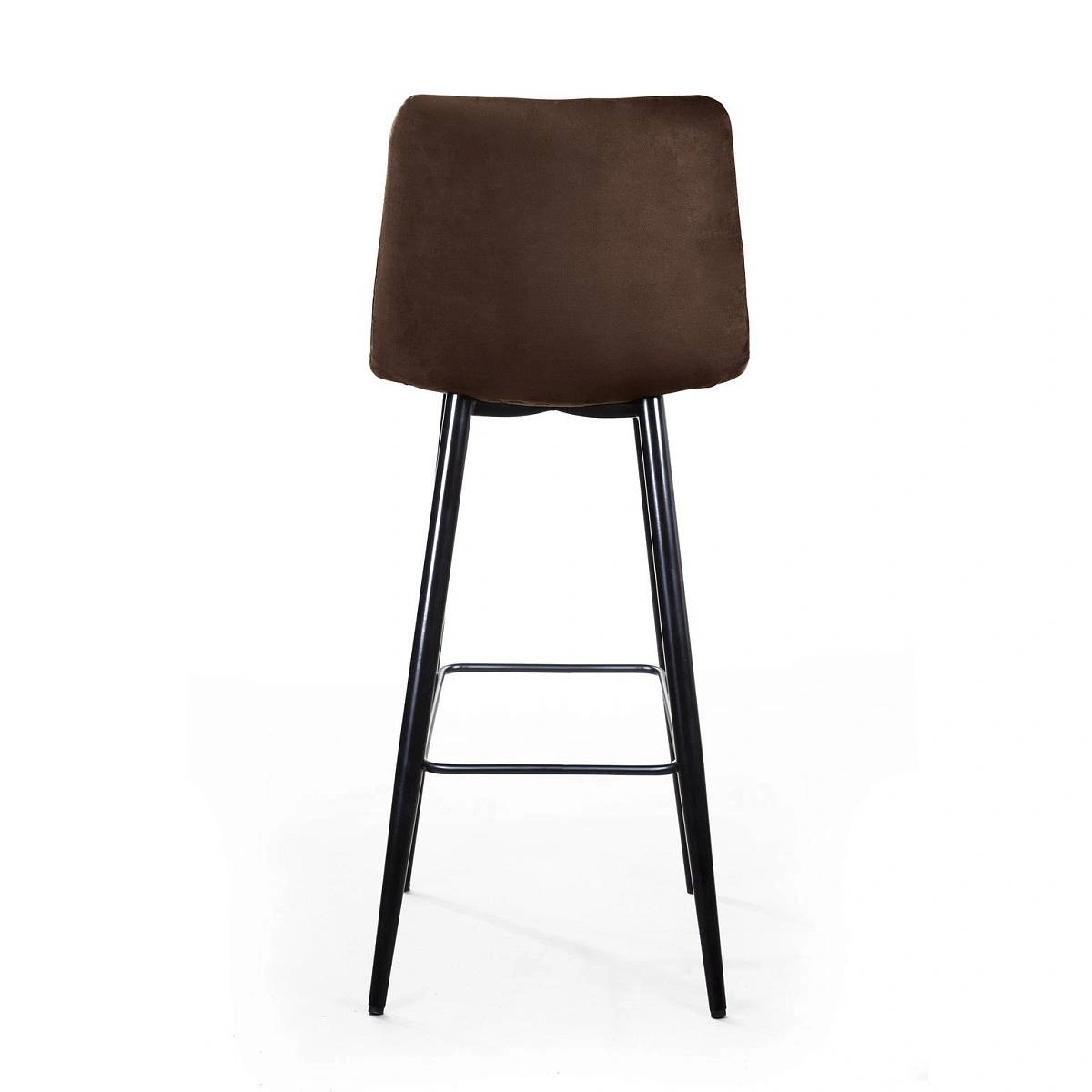 Стул барный UNO, бархат коричневый 12/ чёрный конус изображение Стул барный UNO, бархат коричневый 12/ чёрный конус фото