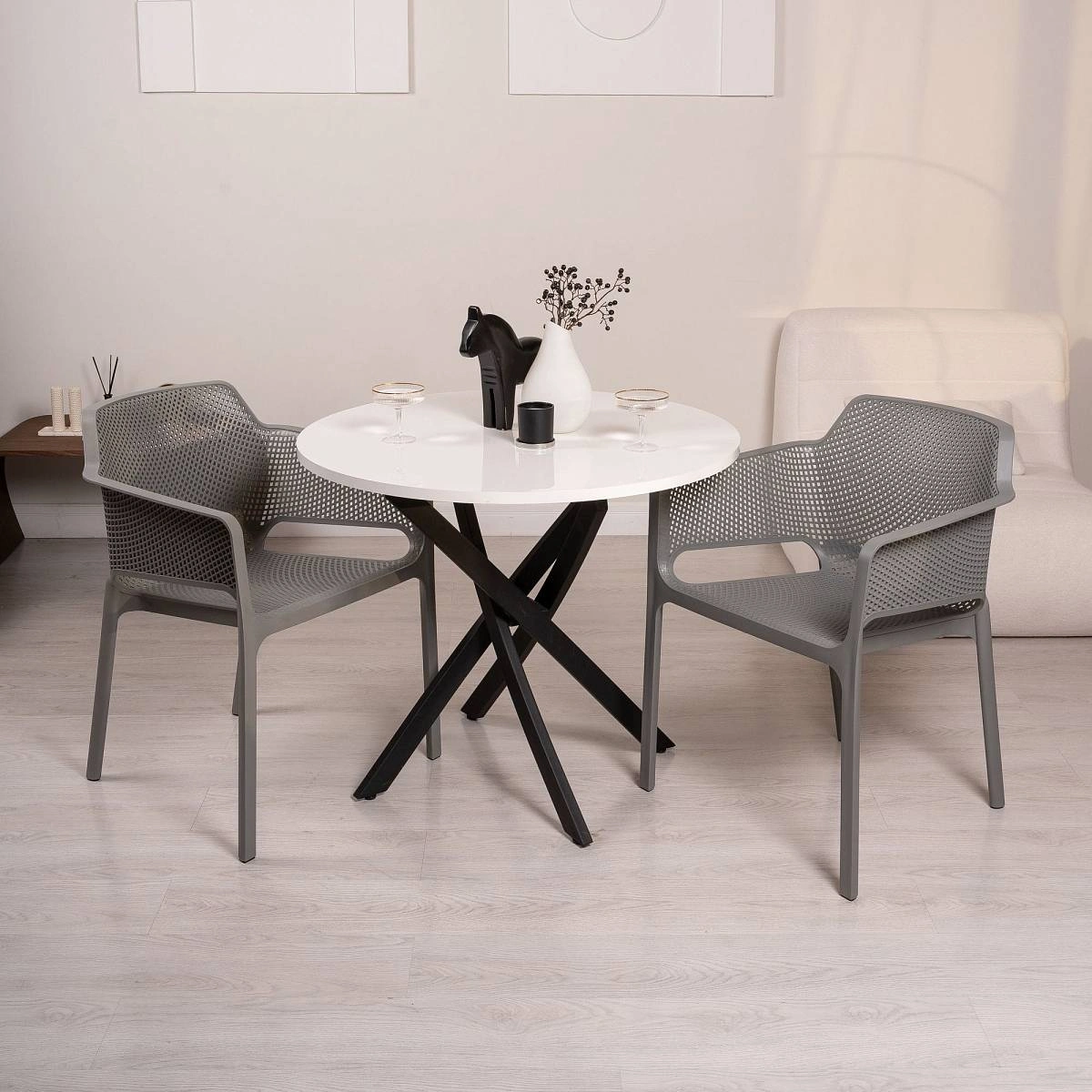 Стул Node с подлокотниками, (комплект 4 шт), пластик серый изображение Стул Node с подлокотниками, (комплект 4 шт), пластик серый фото