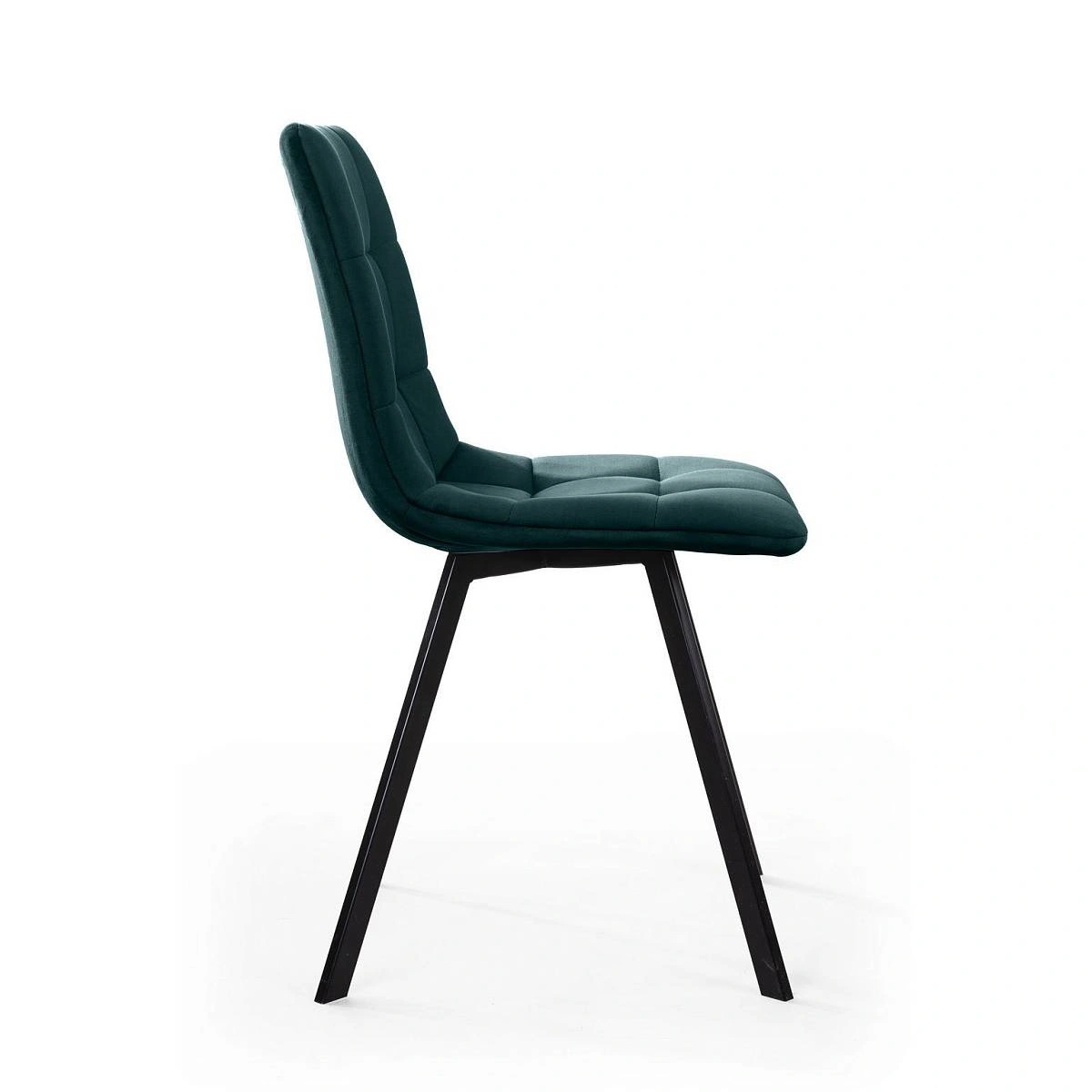 Стул UNO, бархат зелёный 19/ чёрный профиль изображение Стул UNO, бархат зелёный 19/ чёрный профиль фото