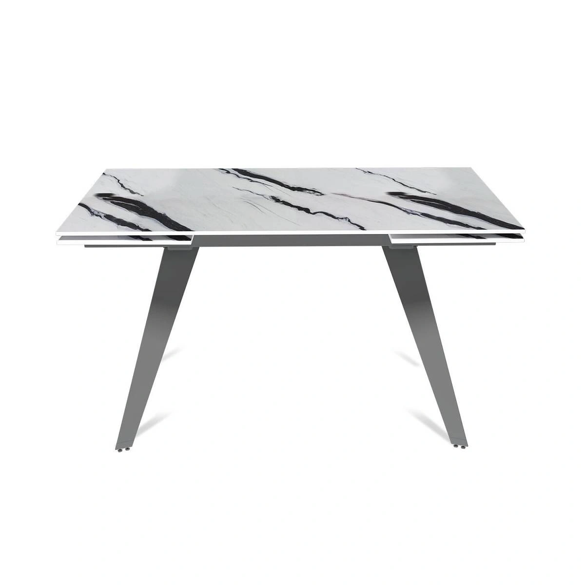 Стол раскладной Rhein (140+40+40), керамика глянцевая Panda White изображение Стол раскладной Rhein (140+40+40), керамика глянцевая Panda White фото