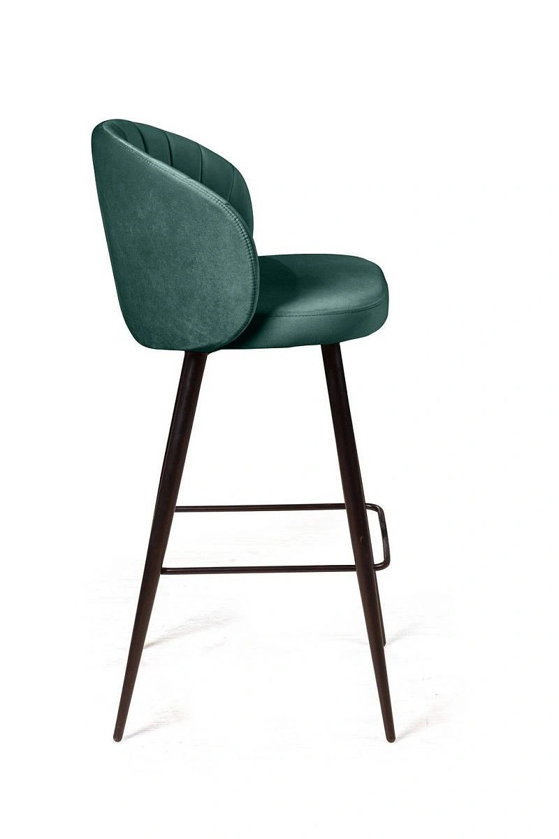 Стул барный Mont Blanc, бархат изумрудный 87 / черный конус изображение Стул барный Mont Blanc, бархат изумрудный 87 / черный конус фото