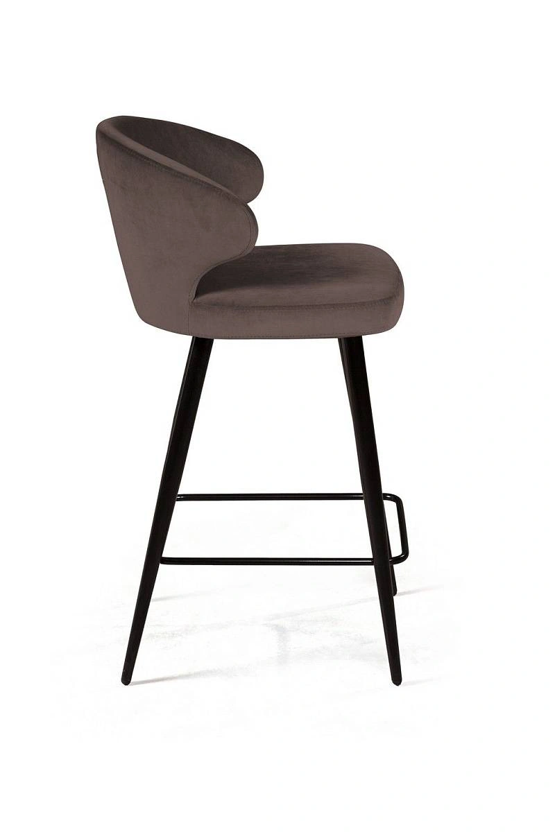 Стул полубарный Richard, бархат коричневый 12 фото