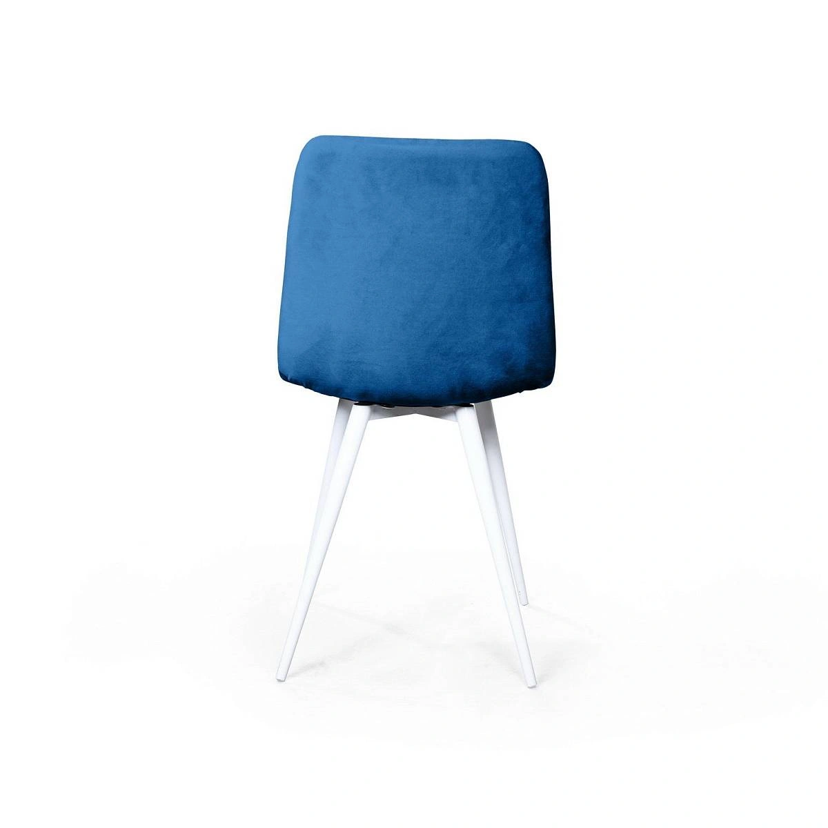 Стул UNO, бархат синий 29 / белый конус изображение Стул UNO, бархат синий 29 / белый конус фото