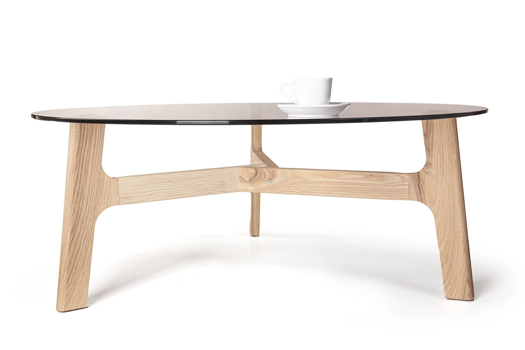 Журнальный столик Woddy D900 массив + стекло / опоры лак изображение Журнальный столик Woddy D900 массив + стекло / опоры лак фото