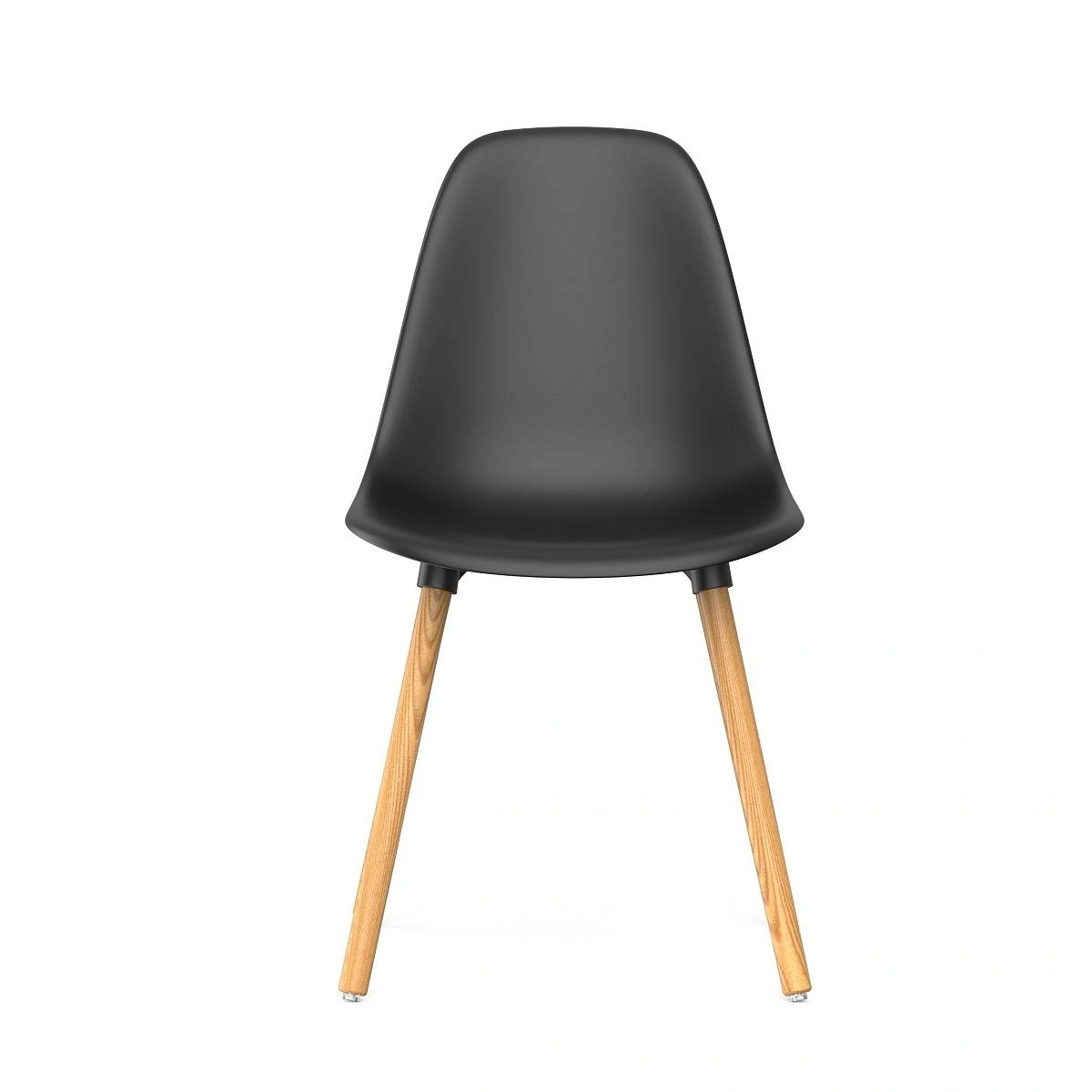 Стул Eames, (комплект 2 шт), пластик черный / опоры дерево фото