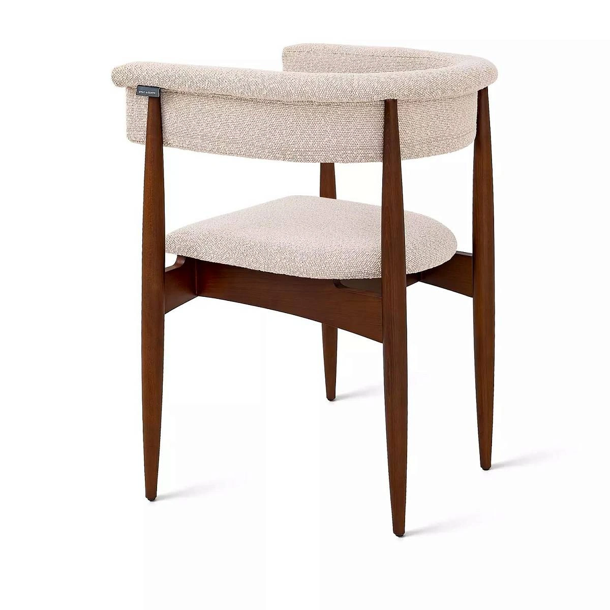 Полукресло Ludvig, бук натуральный, лак коричневый, ткань, серый изображение Полукресло Ludvig, бук натуральный, лак коричневый, ткань, серый фото