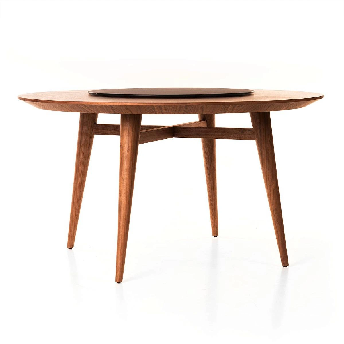 Стол круглый обеденный Wilson (136) орех, вращающийся центр фото