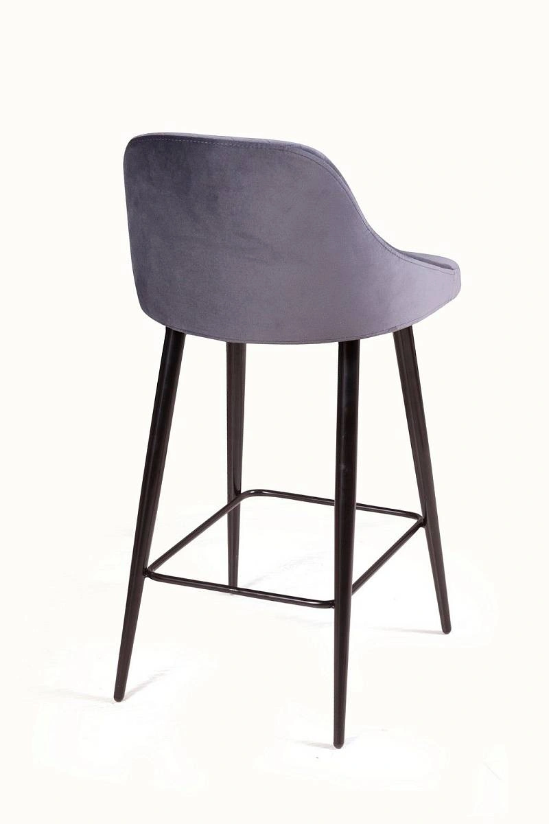 Стул полубарный Douglas ромб, бархат серый 27 изображение Стул полубарный Douglas ромб, бархат серый 27 фото