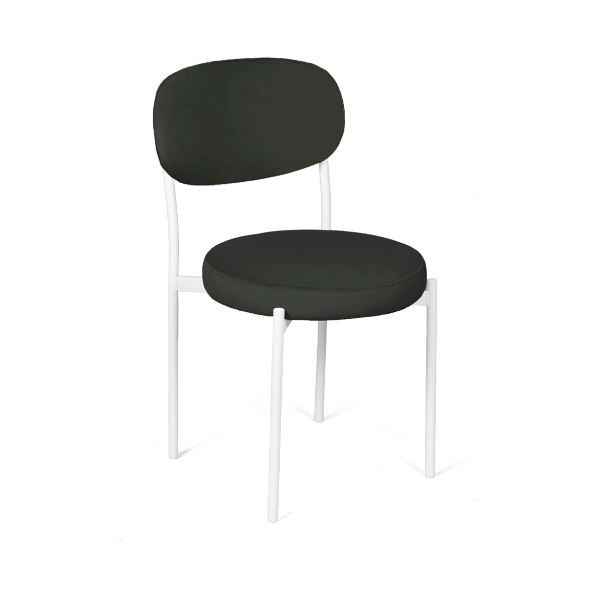 Стул Мейсон, комплект (2 шт), бархат антрацит 14 / опоры белые фото