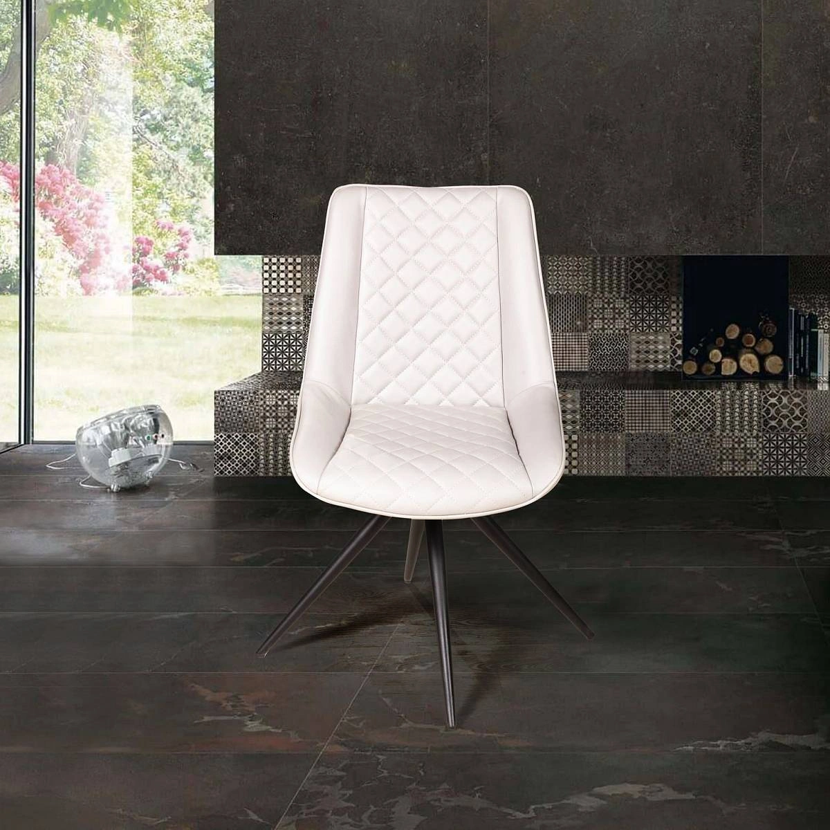 Стул с кручением Otto экокожа, светло-серый изображение Стул с кручением Otto экокожа, светло-серый фото