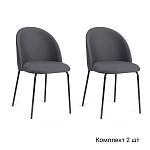 Стул Nord, комплект (2 шт), бархат серый 27 / опора черная