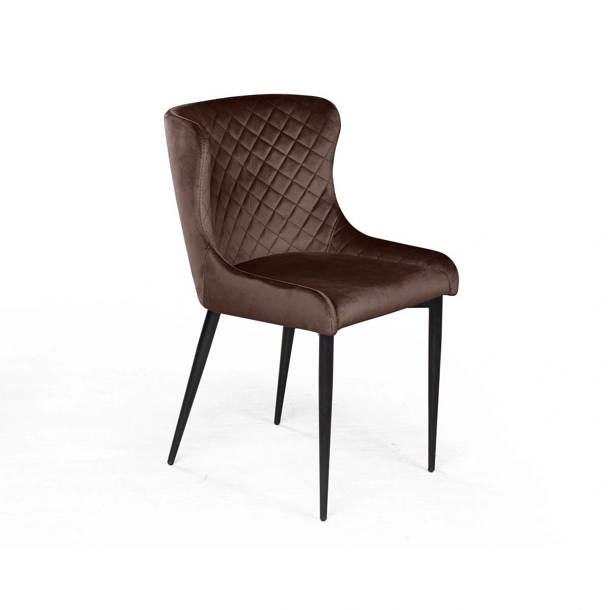Стул JAZZ ромб, комплект (4шт), бархат коричневый 12/черный конус изображение Стул JAZZ ромб, комплект (4шт), бархат коричневый 12/черный конус фото