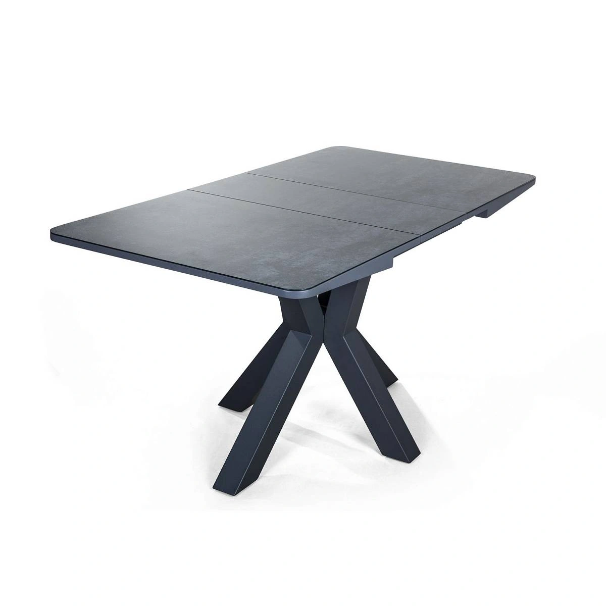 Стол раскладной Lincoln (120+30 см) глазурованное стекло черный изображение Стол раскладной Lincoln (120+30 см) глазурованное стекло черный фото