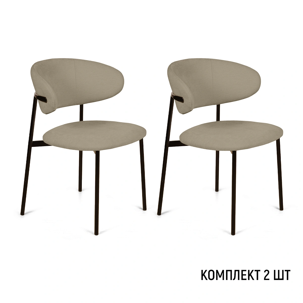 Стул Адель, комплект (2 шт), шенилл Reef biege фото