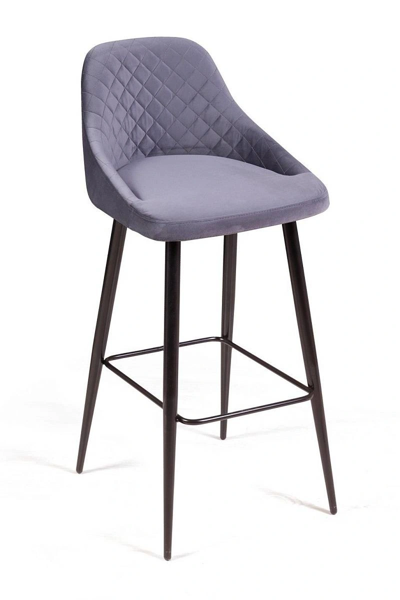 Стул барный Douglas ромб, бархат светло-серый 26 изображение Стул барный Douglas ромб, бархат светло-серый 26 фото