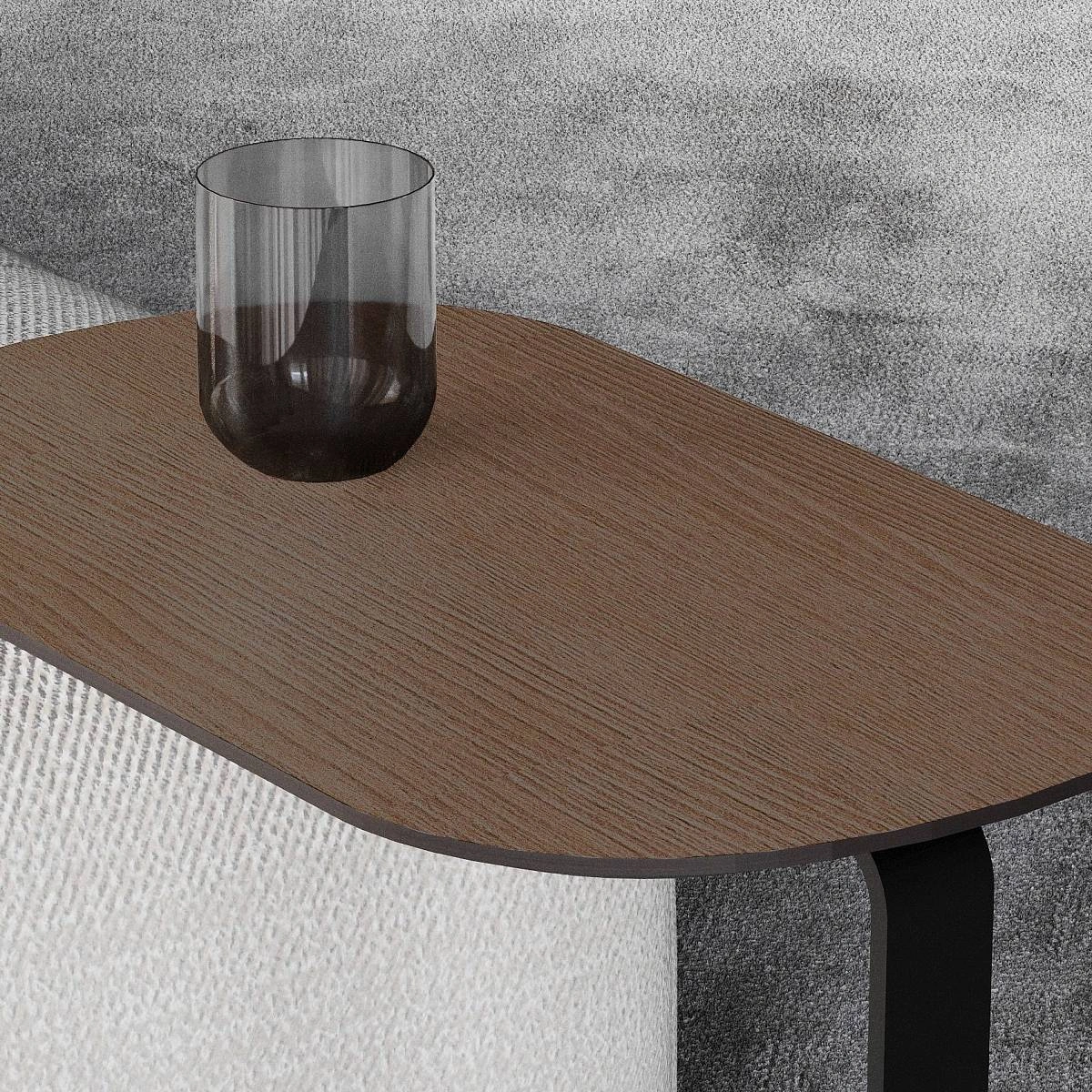 Журнальный столик приставной Side шпон молочный шоколад изображение Журнальный столик приставной Side шпон молочный шоколад фото