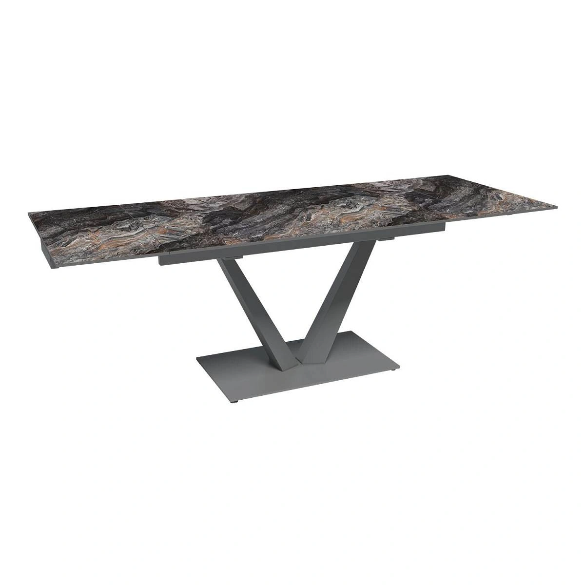 Стол раскладной Malibu (140+40+40), керамика глянцевая Venice Grey изображение Стол раскладной Malibu (140+40+40), керамика глянцевая Venice Grey фото