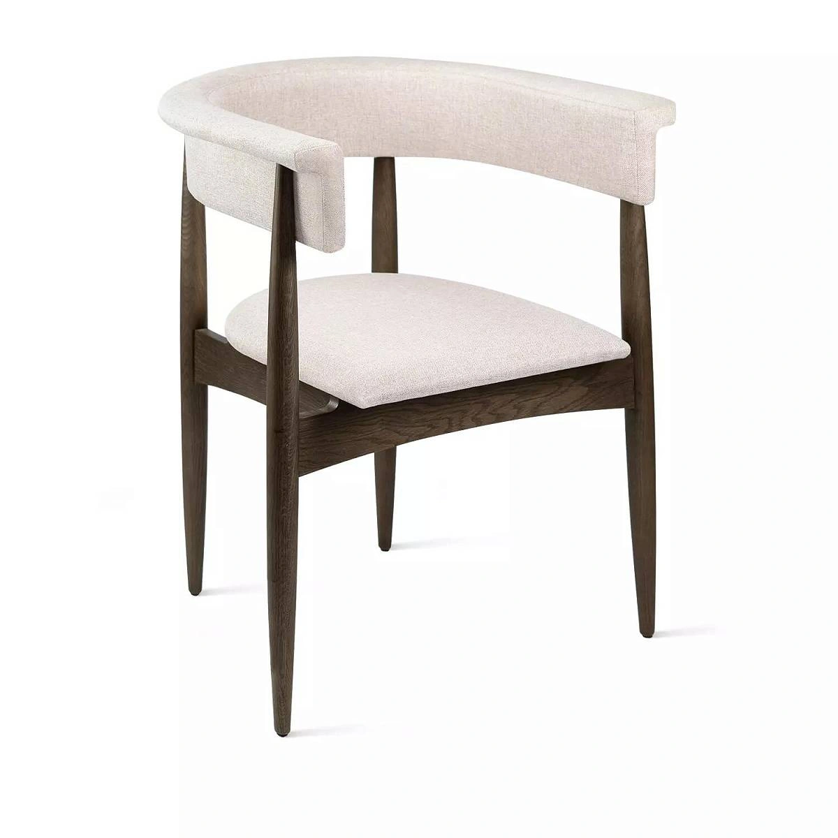 Полукресло Ludvig, бук натуральный, лак темный орех, рогожка серый изображение Полукресло Ludvig, бук натуральный, лак темный орех, рогожка серый фото